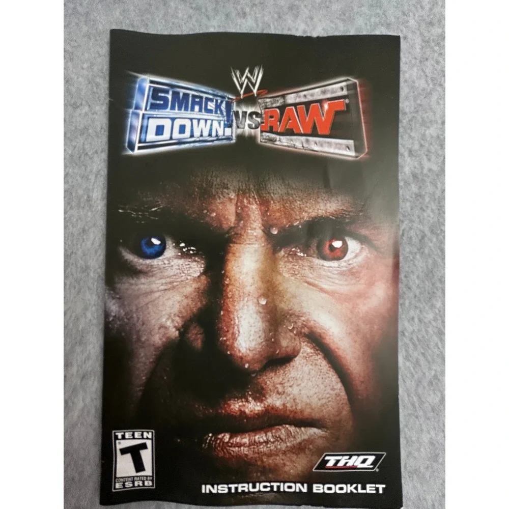 WWE SmackDown vs RAW PS2 PlayStation 2 Case and Manual Only THQ Wrestling